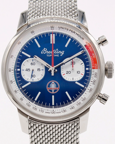 Breitling Top Time B01 Chronograph "Shelby" 41MM Blue Dial Steel Bracelet (AB01763A1C1A1)