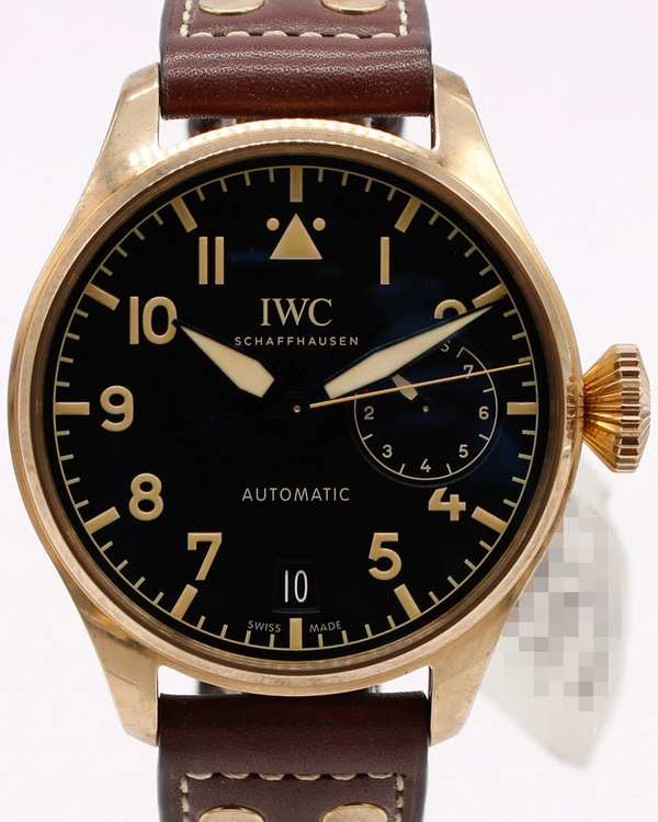IWC Schaffhausen Pilot Heritage Bronze 46.2MM Black Dial Leather Strap (IW501005)