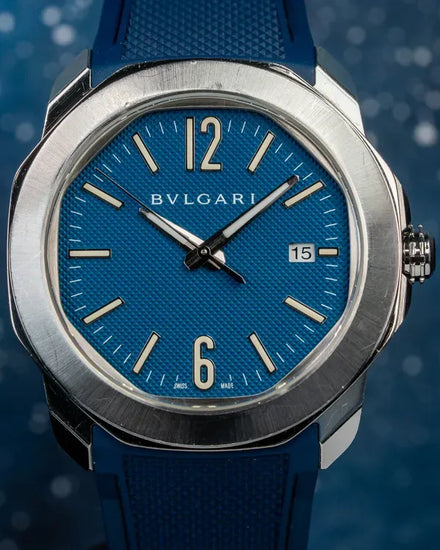 2024 Bvlgari Octo Roma 41MM Blue Dial Rubber Strap (103739)