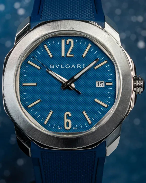 2024 Bvlgari Octo Roma 41MM Blue Dial Rubber Strap (103739)
