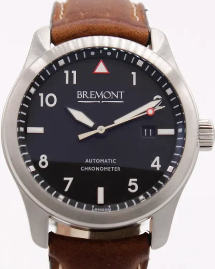 Bremont Solo 43MM Black Dial Leather Strap (SOLO43-WH-R-S)