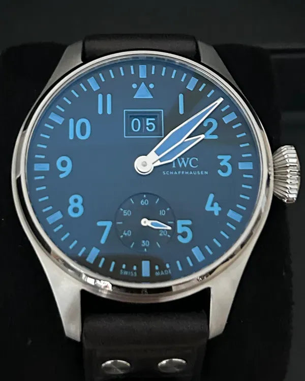 2022 IWC Schaffhausen Pilot Big Date Bucherer Blue L.E. 46.2MM Black Dial Leather Strap (IW510507)