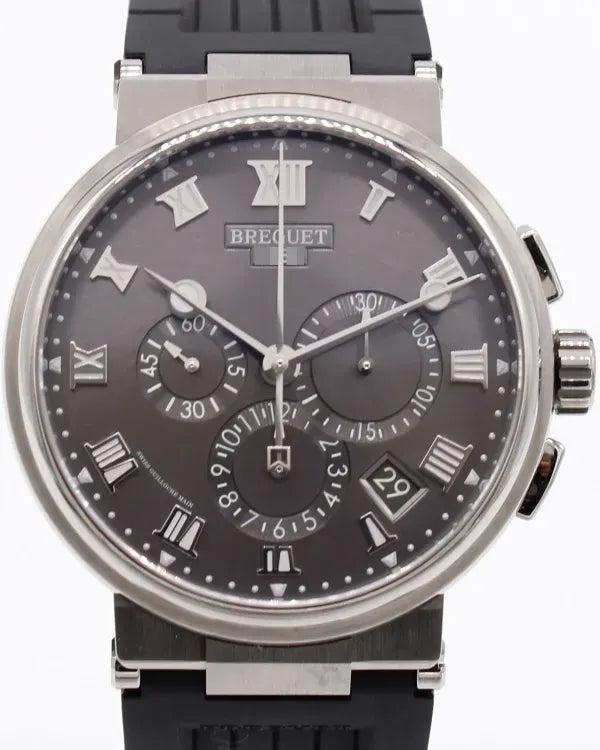 Breguet Marine Chronograph 42.3MM Grey Dial Rubber Strap (5527TI/G2/5WV)