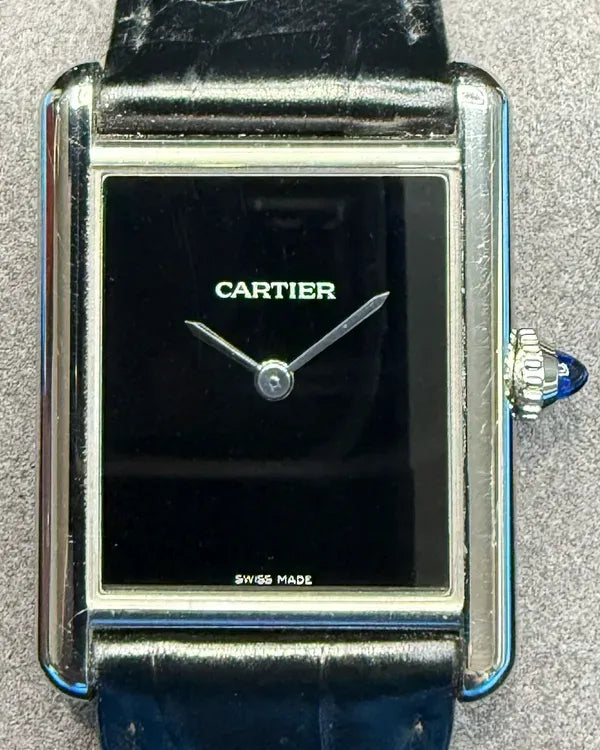 2022 Cartier Tank Must 25.5MM Quartz Black Dial Leather Strap (WSTA0072)