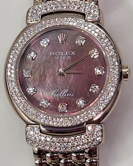 Rolex Cellissima Cellini 26MM Quartz Mother of Pearl Dial White Gold Bracelet (6673)