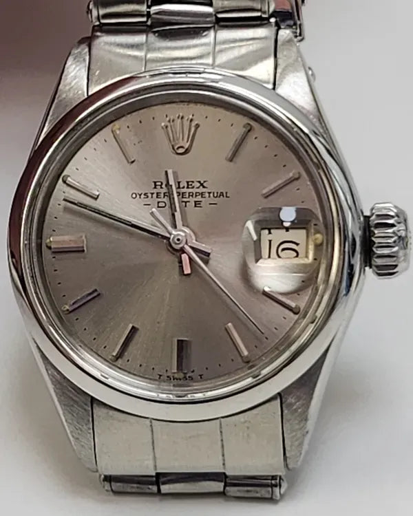 1970 Rolex Oyster Perpetual Lady Date 26MM Silver Dial Oyster Bracelet (6516)
