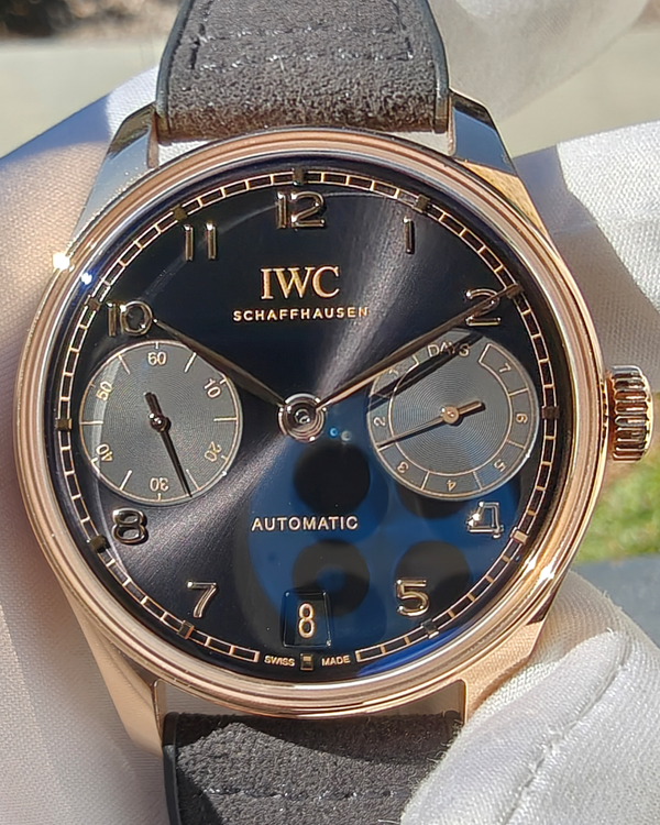 2024 IWC Schaffhausen Portugieser 42.4MM Black Dial Leather Strap (IW501707)