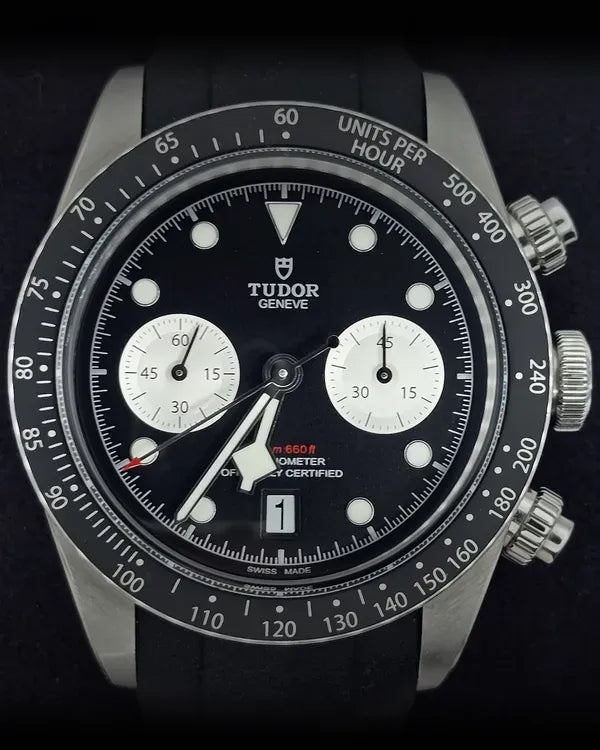 2021 Tudor Black Bay Chrono 41MM Black Dial Rubber Strap (79360N)