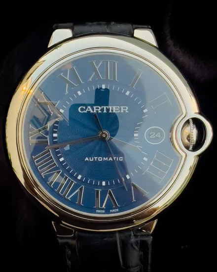 2020 Cartier Ballon Bleu 42MM Blue Dial Leather Strap (WSBB0025)