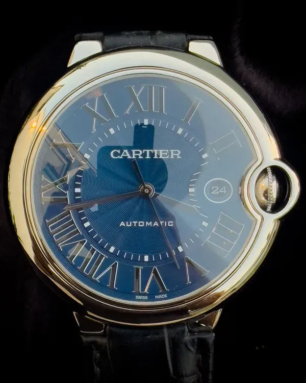 2020 Cartier Ballon Bleu 42MM Blue Dial Leather Strap (WSBB0025)