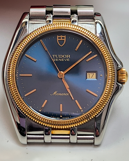 1996 Tudor Monarch 35MM Quartz Blue Dial Steel Bracelet (15633)
