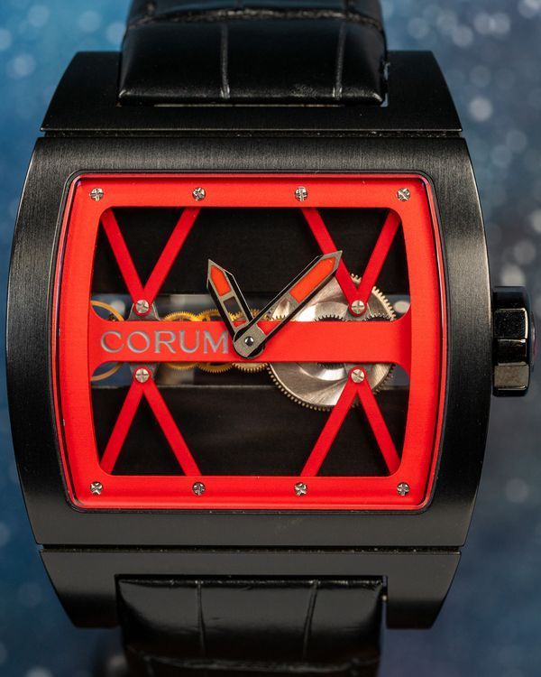 Corum Dual Ti-Bridge 41MM Skeleton Dial Leather Strap (05.0040)
