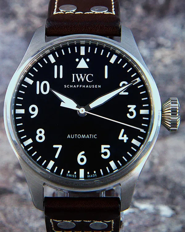 2022 IWC Schaffhausen Pilot Big 43MM Black Dial Leather Strap (IW329301)