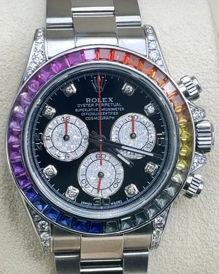Rolex Cosmograph Daytona 40MM Aftermarket Black Dial Oyster Bracelet (116520)
