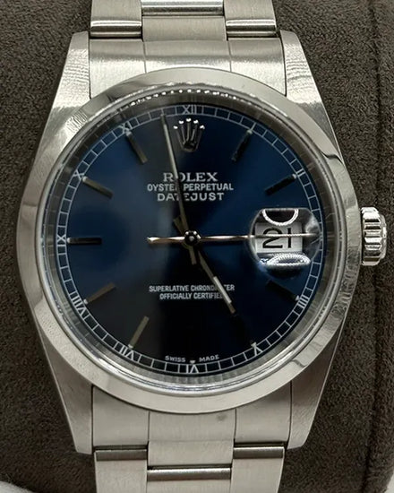 2005 Rolex Datejust 36MM Blue Dial Oyster Bracelet (16200)