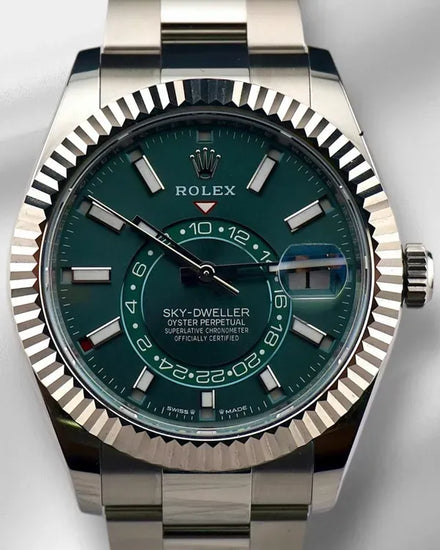 2025 Rolex Sky-Dweller 42MM Green Dial Oyster Bracelet (336934)