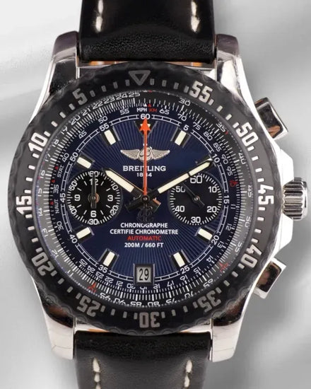 Breitling Skyracer "Raven" S.E. 44MM Blue Dial Leather Strap (A27364)