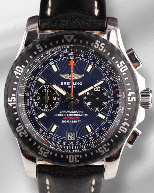 Breitling Skyracer "Raven" S.E. 44MM Blue Dial Leather Strap (A27364)