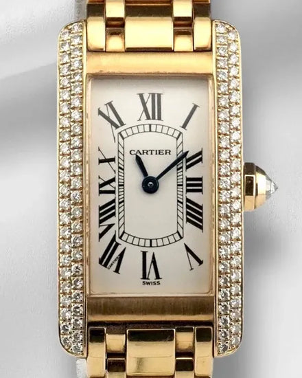 Cartier Tank Américaine 35MM Quartz Silver Dial Yellow Gold Bracelet (W2601556)