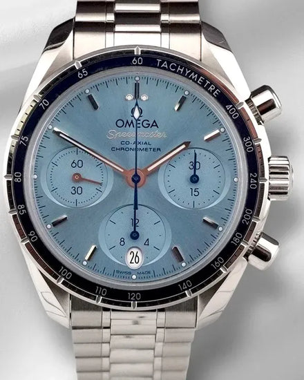 Omega Speedmaster Chronograph 38MM Blue Dial Steel Bracelet (324.30.38.50.03.001)