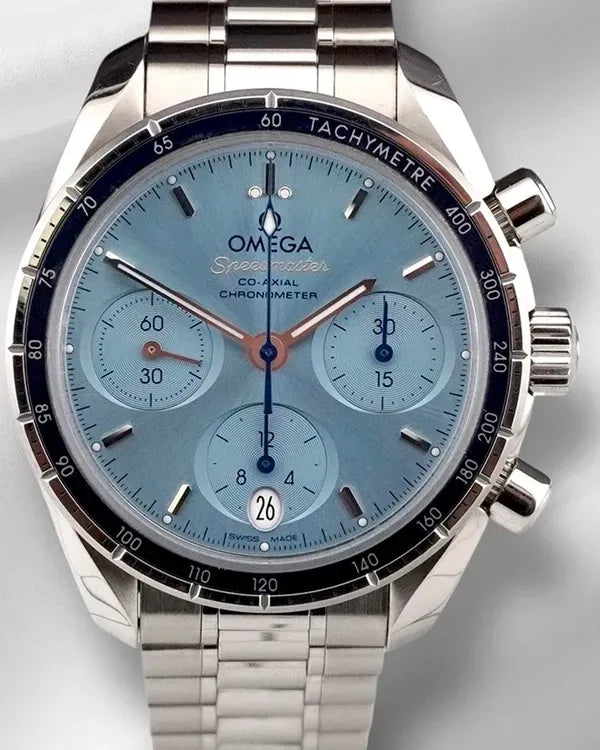 Omega Speedmaster Chronograph 38MM Blue Dial Steel Bracelet (324.30.38.50.03.001)