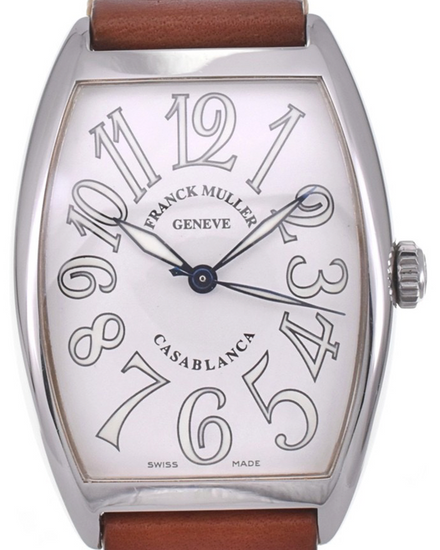 Franck Muller Casablanca Sunset 43MM Silver Dial Leather Strap (2852)