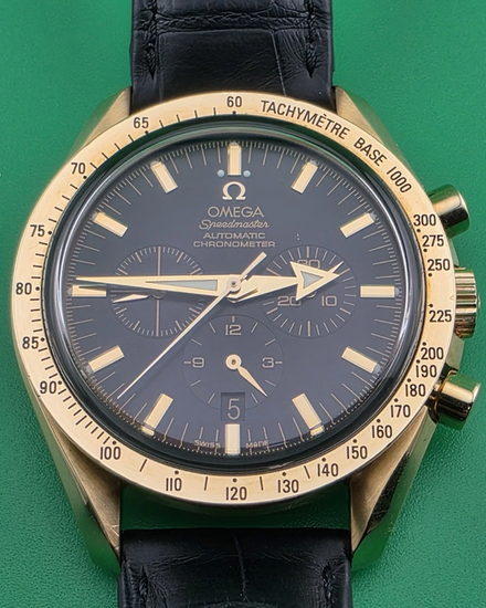 Omega Speedmaster Broad Arrow 42MM Black Dial Leather Strap (3653.80.33)