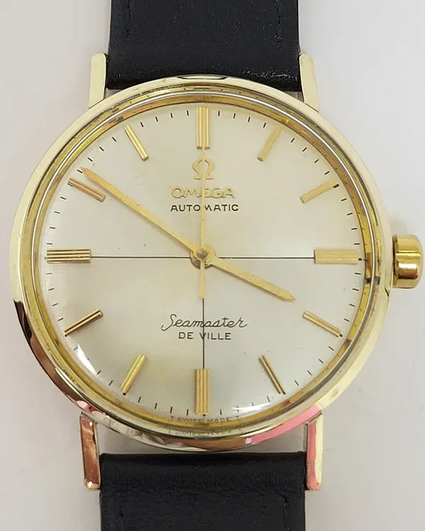 Omega Seamaster DeVille Vintage 34MM Off-White Dial Aftermarket Leather Strap (LL6287-1)