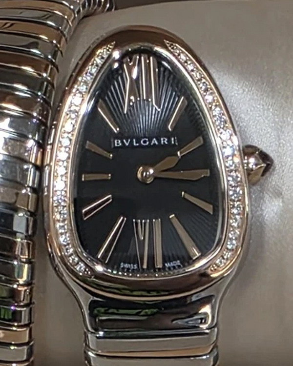 2020 Bvlgari Serpenti 35MM Quartz Black Dial Two-Tone Bracelet (102099)