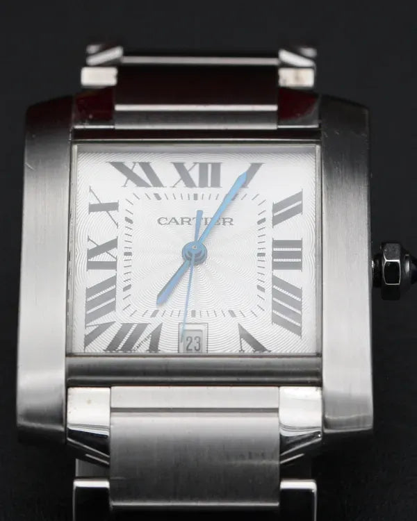 No Reserve - Cartier Tank Française 28MM Silver Dial Steel Bracelet (W51002Q3)