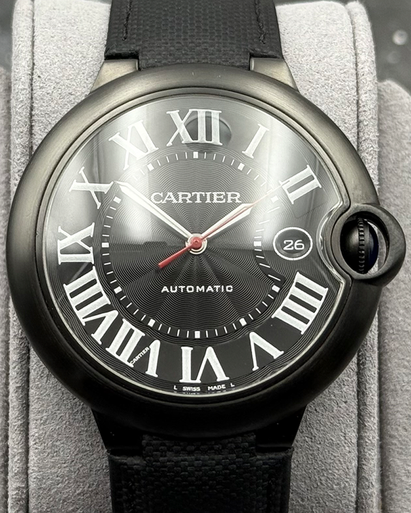 Cartier Ballon Bleu 42MM Black Dial Textile Strap (WSBB0015)
