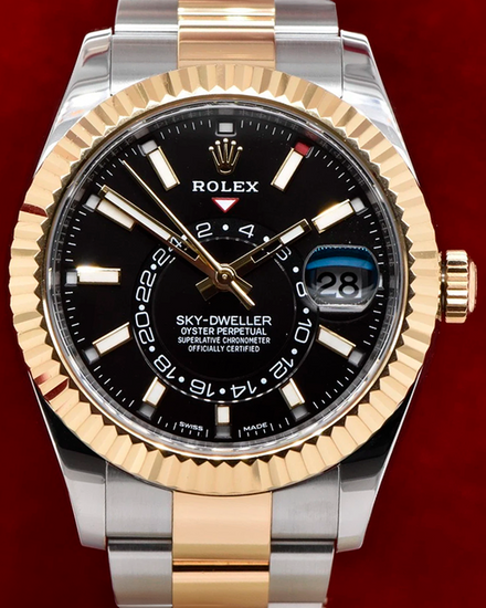Rolex Sky-Dweller 42MM Black Dial Two-Tone Oyster Bracelet (326933)