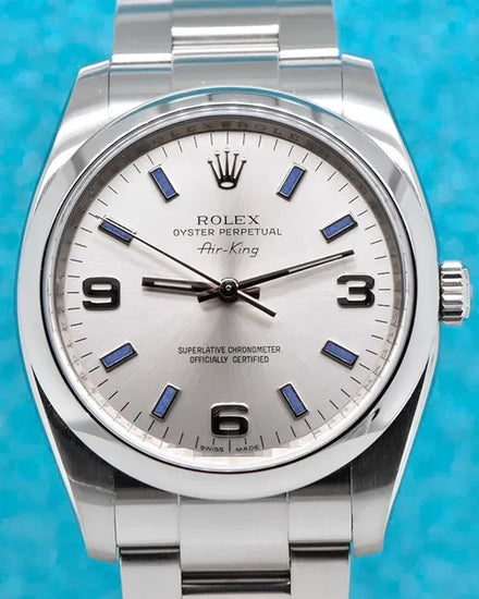 2009 Rolex Air-King 34MM Silver Dial Oyster Bracelet (114200)