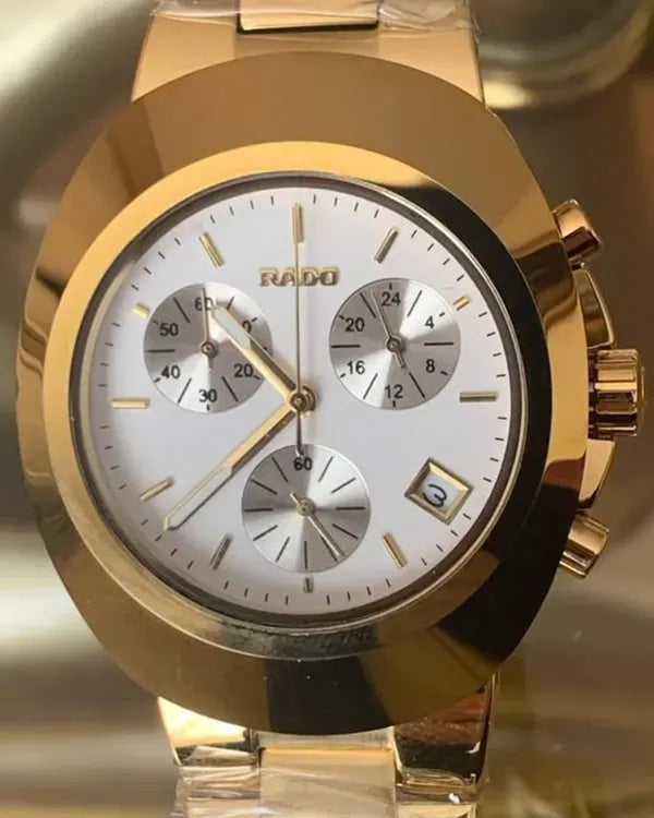 2023 Rado DiaMaster Diastar 45MM Silver Dial Gold-Plated Steel Bracelet (R12949153)