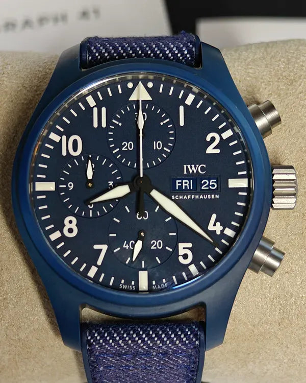 IWC Schaffhausen Pilot Chronograph Top Gun "Oceana" 42MM Blue Dial Textile Strap (IW389404)