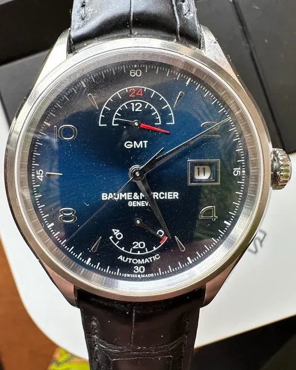 2023 Baume & Mercier Clifton GMT 43MM Blue Dial Leather Strap (M0A10316)