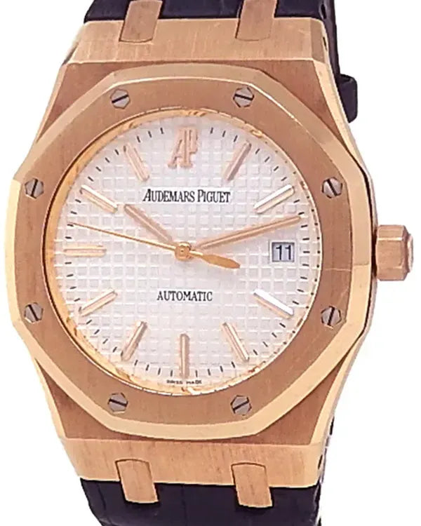 Audemars Piguet Royal Oak 39MM Silver Dial Leather Strap (15300OR.OO.D088CR.02)