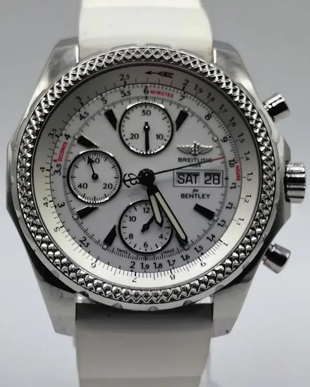 2014 Breitling Bentley GT 44MM White Dial Rubber Strap (A13362)