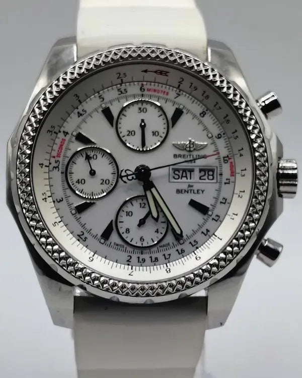2014 Breitling Bentley GT 44MM White Dial Rubber Strap (A1336224/BB57)