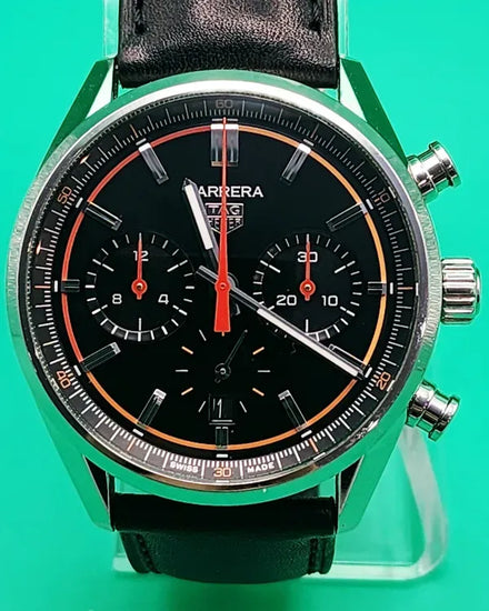 2024 Tag Heuer Carrera Calibre HEUER 02 42MM Black Dial Leather Strap (CBN201C.FC6542)