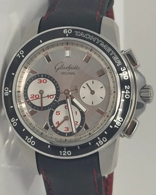 Glashütte Original Sport Evolution Chronograph 42MM Silver Dial Textile Strap (39-31-43-03-03)