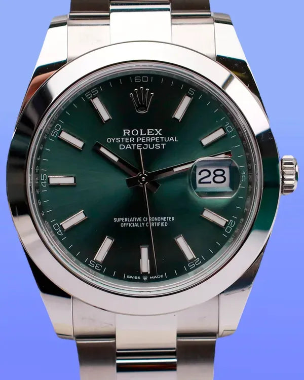 2025 Rolex Datejust 41MM Green Dial Oyster Bracelet (126300)