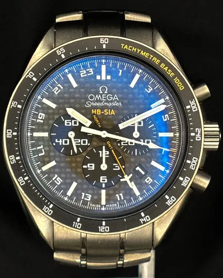 Omega Speedmaster HB-SIA 44.25MM Carbon Fiber Dial Titanium Bracelet (321.90.44.52.01.001)