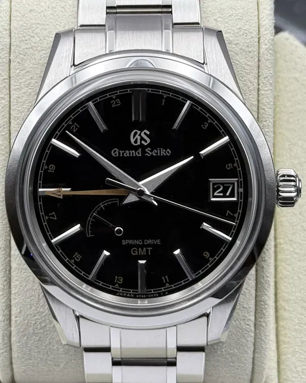 2021 Grand Seiko Elegance GMT "Seasons Kanro" 40.2MM Black Dial Steel Bracelet (SBGE271)
