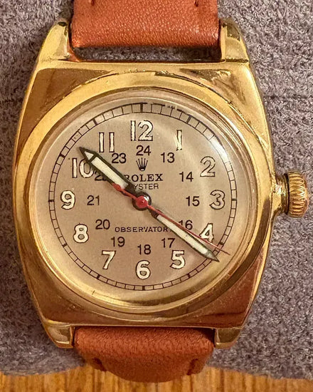 1940 Rolex Oyster Imperial Chronometer 30MM Silver Dial Aftermarket Leather Strap (3116)