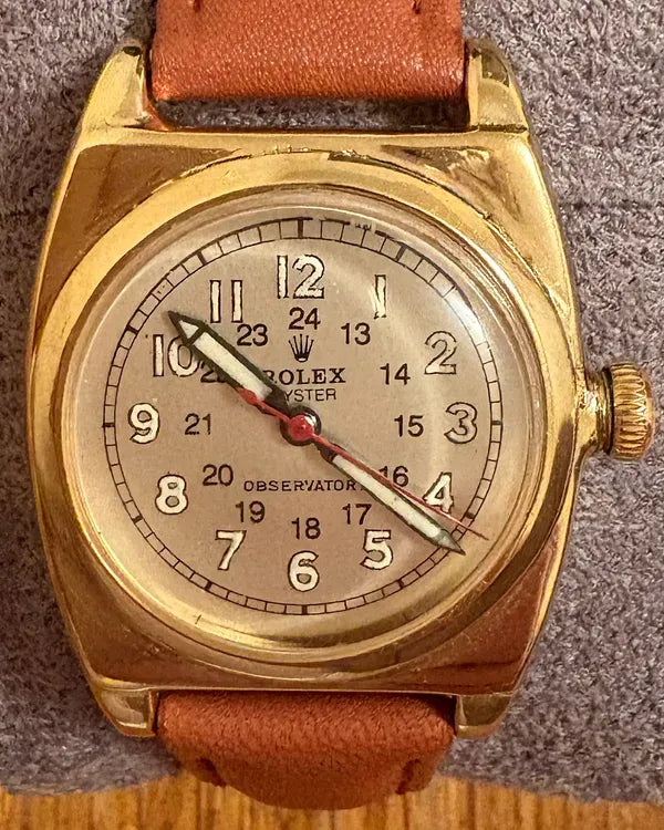 1940 Rolex Oyster Imperial Chronometer 30MM Silver Dial Aftermarket Leather Strap (3116)