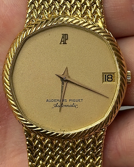 1970 Audemars Piguet Vintage Octagon 31.5MM Gold Dial Yellow Gold Bracelet (B 45344)