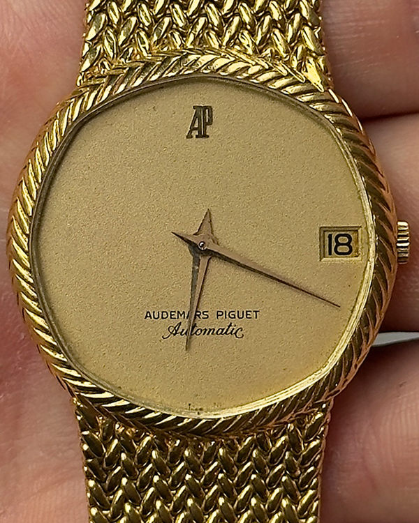1970 Audemars Piguet Vintage Octagon 31.5MM Gold Dial Yellow Gold Bracelet (B 45344)