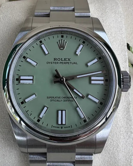 2025 Rolex Oyster Perpetual 41MM Pistachio Dial Oyster Bracelet (134300)