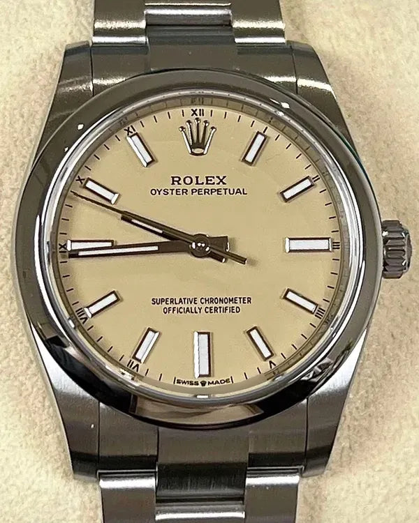 2025 Rolex Oyster Perpetual 34MM Yellow Dial Oyster Bracelet (124200)